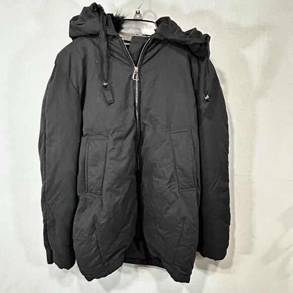 Jackets & Blazers - Zara Woman Full Zip Parka Down Coat Small Black Faux Fur Hooded Winter Jacket